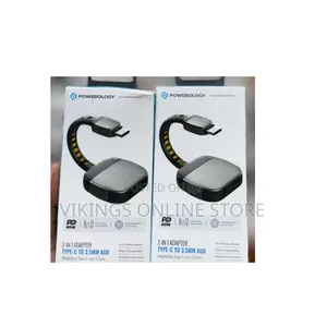 The Powerology 2-in-1 Type-C to 3.5mm AUX Adapter