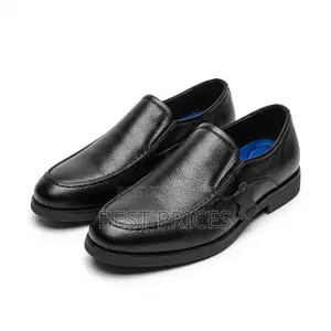 Men's Black Pebbled Leather Slip-On Shoes