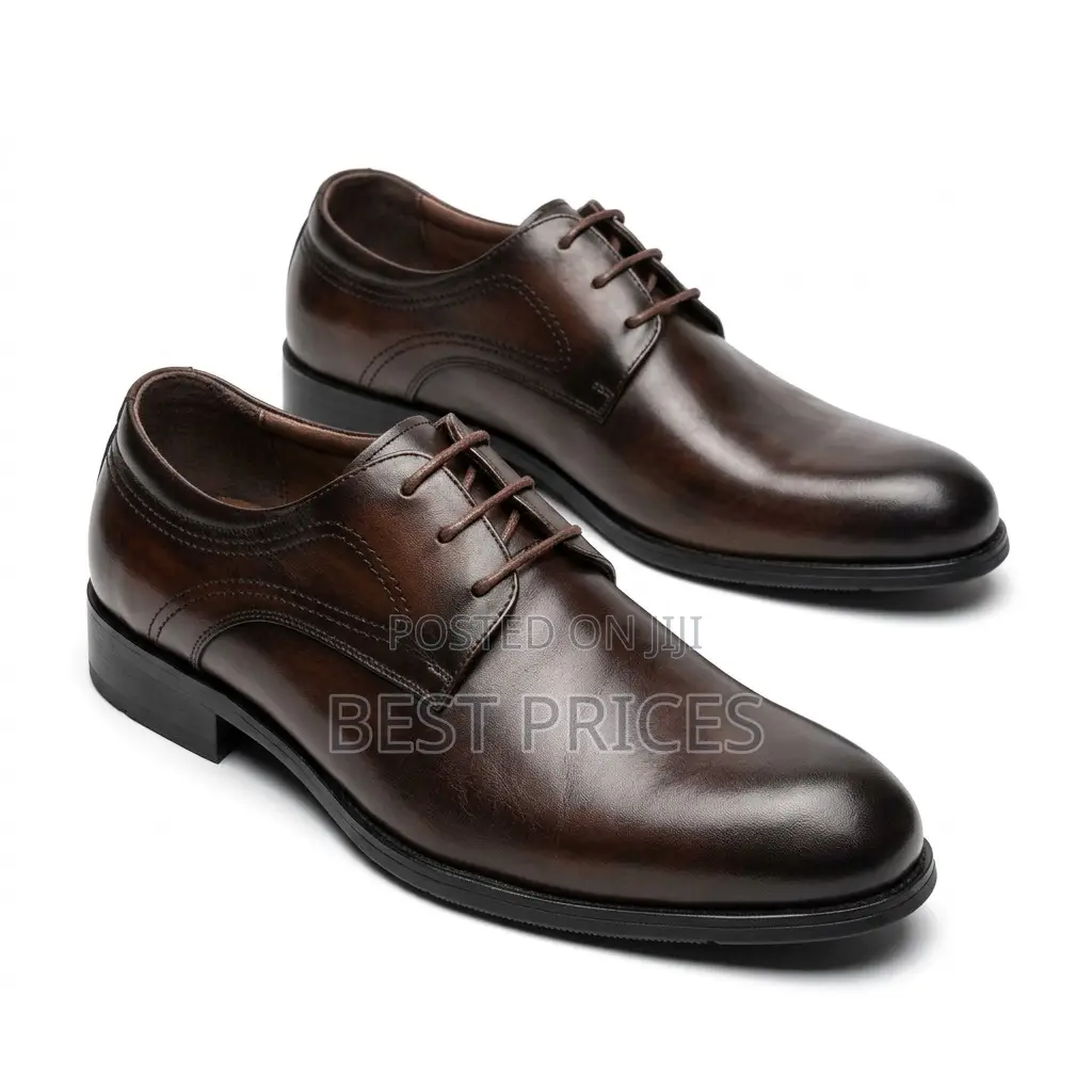 Men's Dark Brown Leather Derby Shoes
