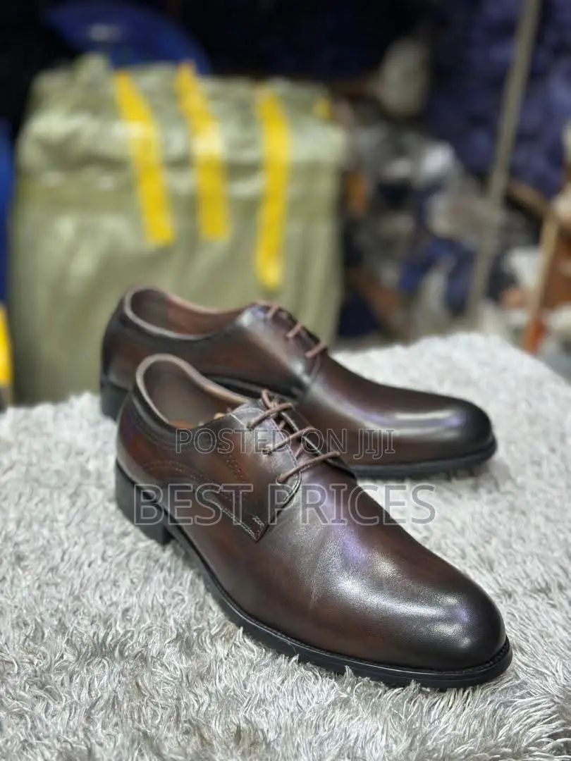 Men's Dark Brown Leather Derby Shoes