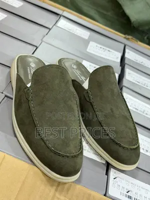Men's Olive Green Suede Mule Slides