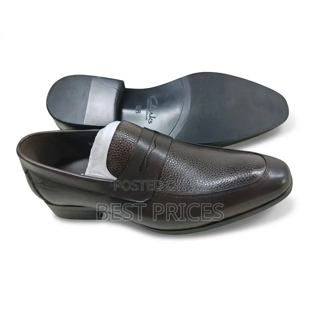 Men's Dark Brown Textured Penny Loafers