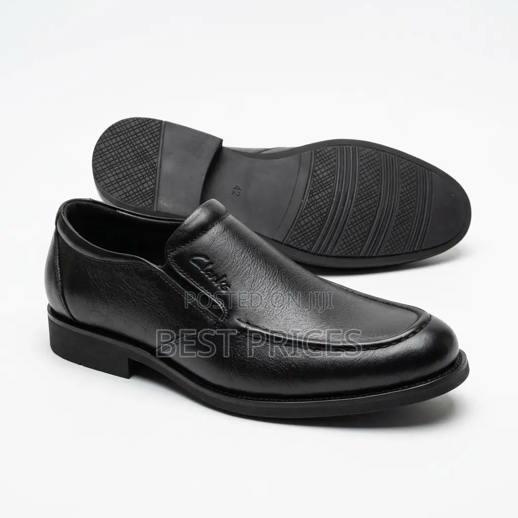 Men's Black Apron-Toe Formal Slip-On Loafers