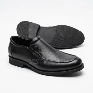 Men's Black Apron-Toe Formal Slip-On Loafers