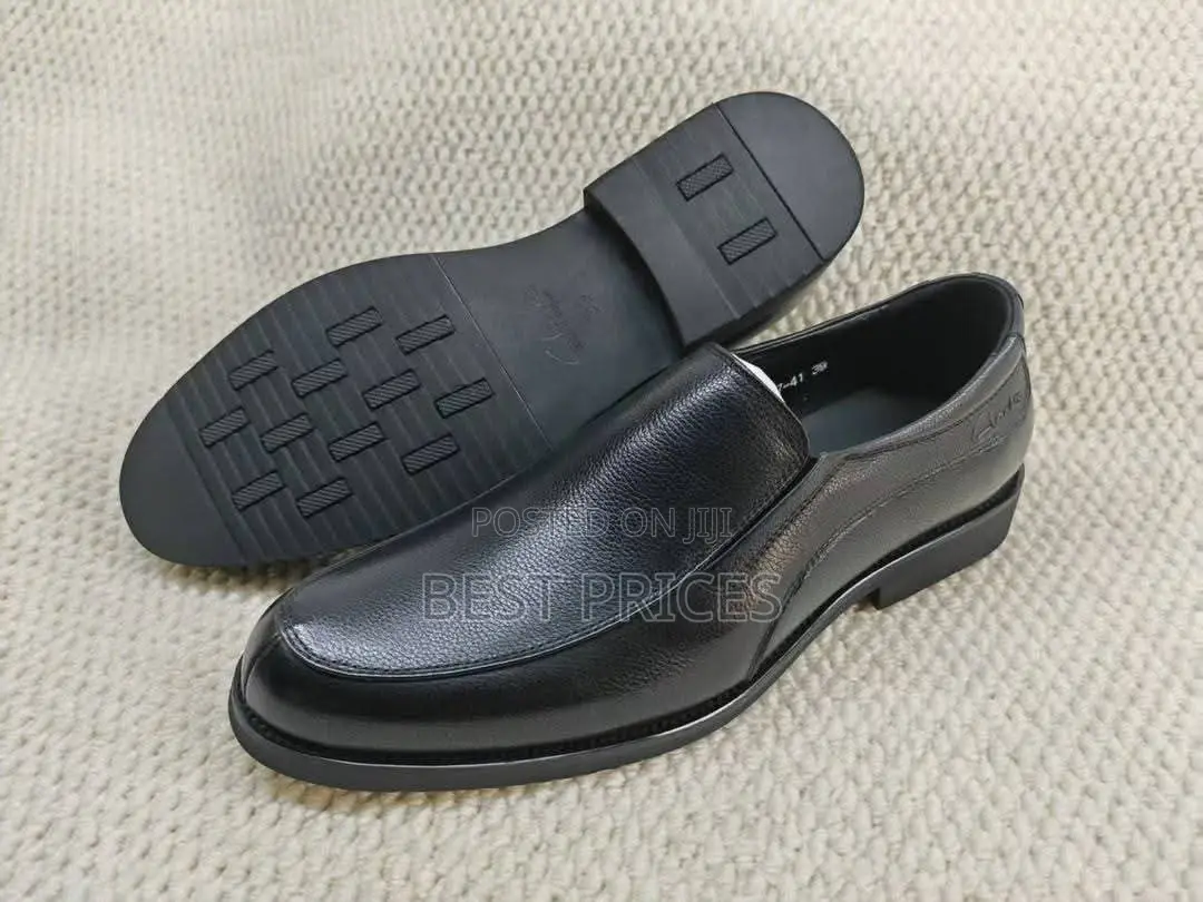 Men's Black Pebbled-Vamp Formal Slip-On Loafers