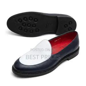 Men's Navy and White Two-Tone Slip-On Loafers