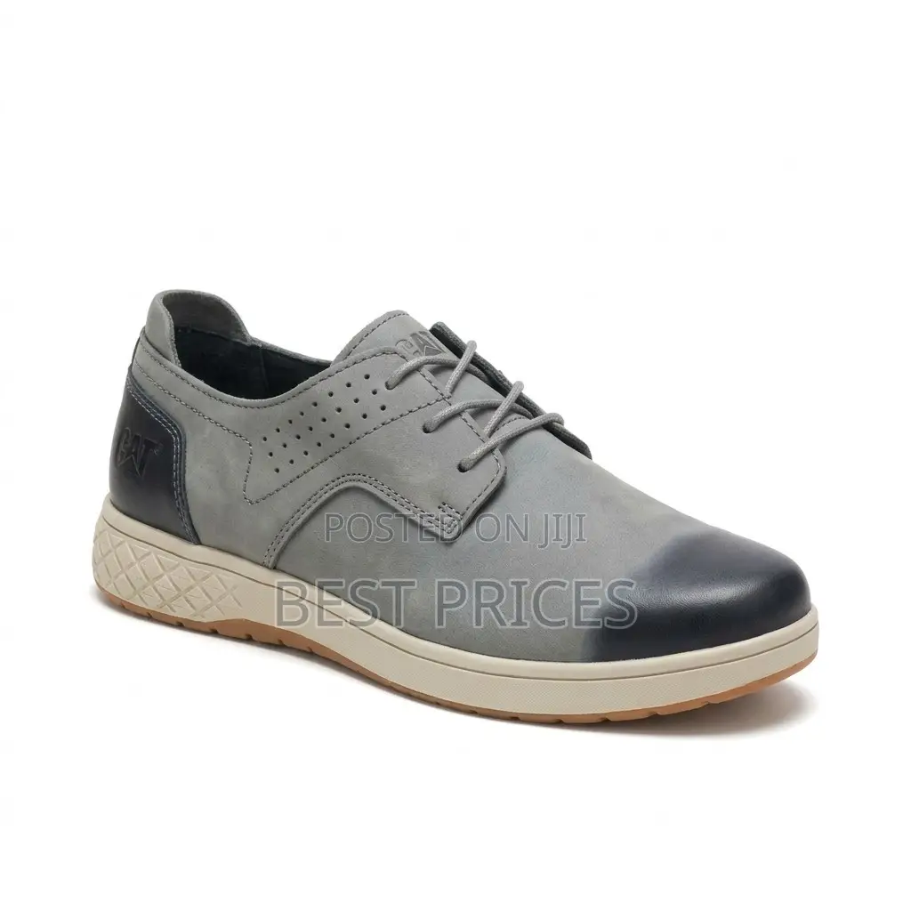 Men's Grey Contrast-Toe Lace-Up Casual Shoes