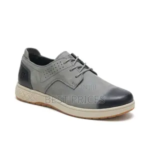 Men's Grey Contrast-Toe Lace-Up Casual Shoes