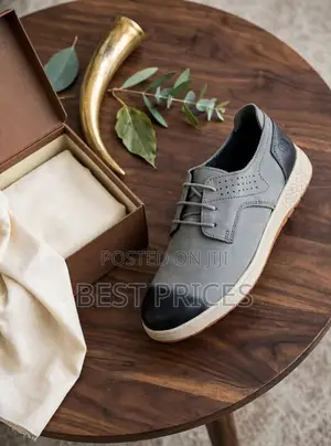 Men's Grey Contrast-Toe Lace-Up Casual Shoes