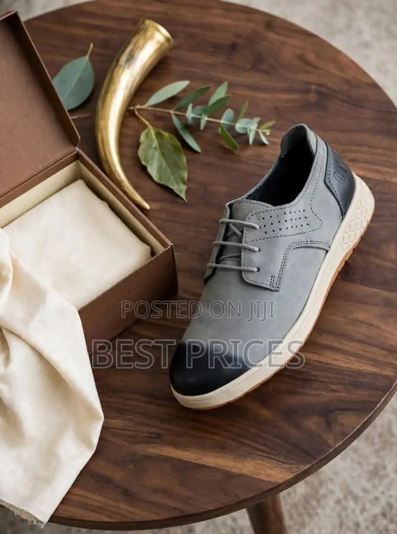 Men's Grey Contrast-Toe Lace-Up Casual Shoes