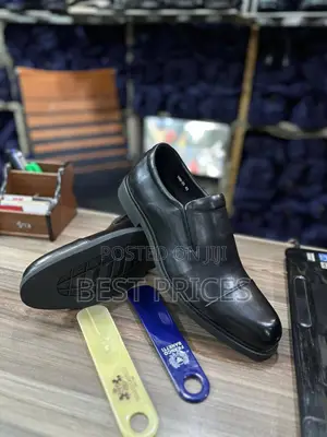 Men's Black Cap-Toe Formal Slip-On Shoes