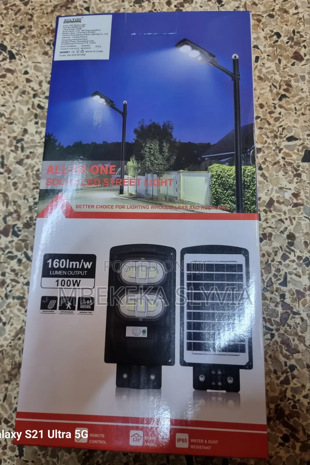 Solar Street Light 100watts /Warm Yellow Solar Street Light -Remote