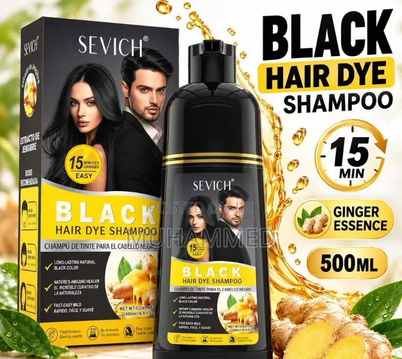 Ginger Black Hair Dye Shampoo (500ml)