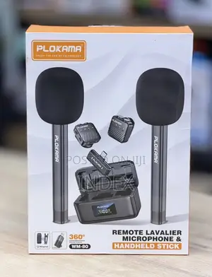 Plokama WM80 Wireless Remote Lavalier Microphon and Handheld Stick Set