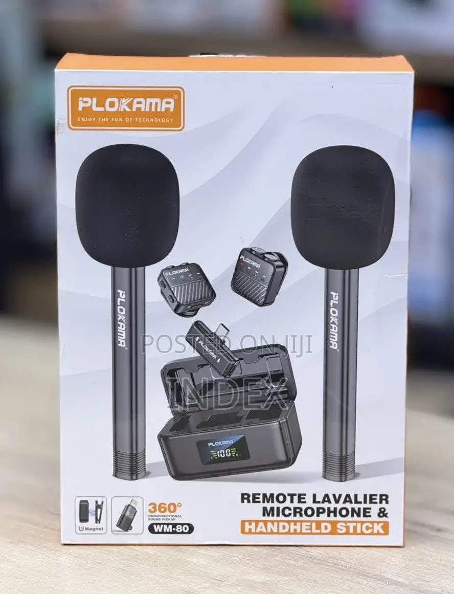 Plokama WM80 Wireless Remote Lavalier Microphon and Handheld Stick Set
