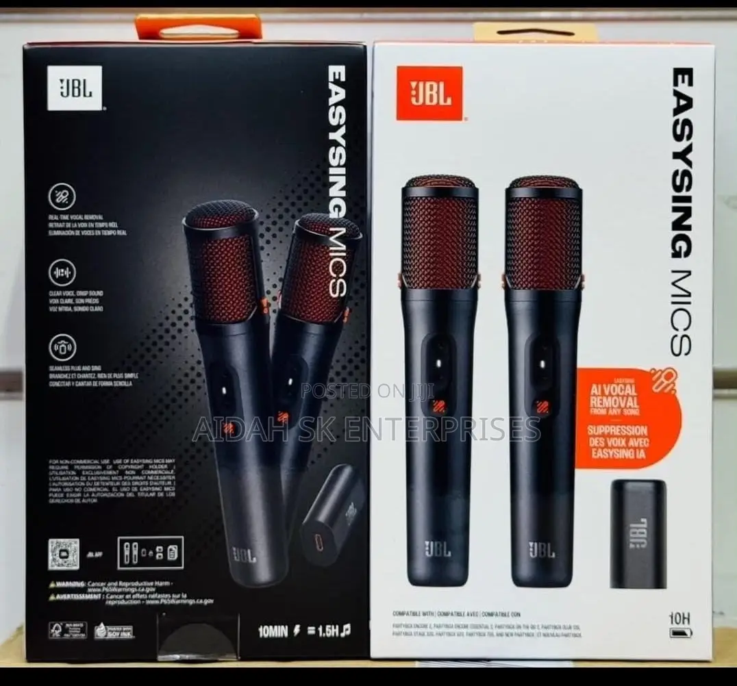 JBL EasySing Mics - Two Wireless Microphone With AI Vocal Removal