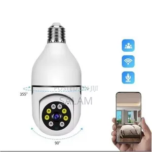 Dual-Lens Light Bulb WiFi IP Camera - 360° PTZ Security Camera