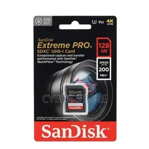 SanDisk Extreme PRO SDXC UHS-I Memory Card 128GB – Up to 200mb/S, 4K
