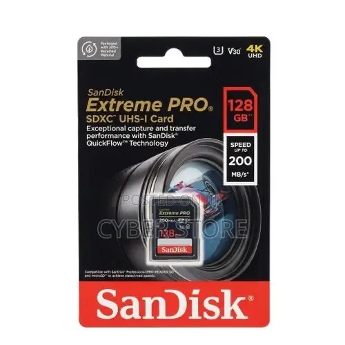 SanDisk Extreme PRO SDXC UHS-I Memory Card 128GB – Up to 200mb/S, 4K