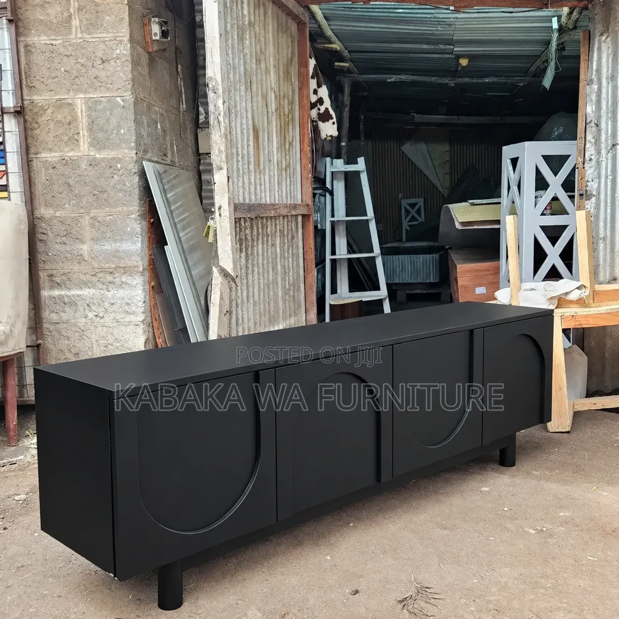 Modern Black| Stand With LED| Lights| on One TV| Stand Chassis |