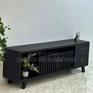 TV Stand Width 35cm| Length 183cm| Black TV Stand| With LED Lights |