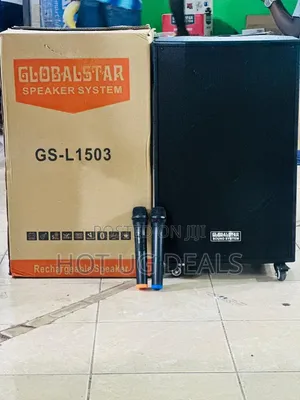 Globalstar GS-L1503 15" Rechargeable Speaker | Dual Wireless Mics