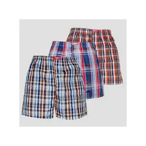 3 Pack Men’s Boxers, Comfortable & Breathable Checkered Underwear
