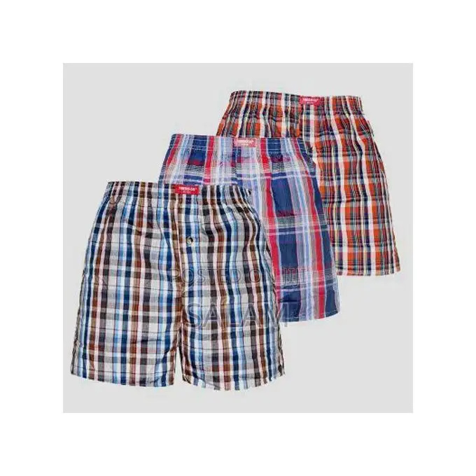 3 Pack Men’s Boxers, Comfortable & Breathable Checkered Underwear