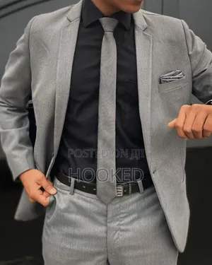 Gray Plain Neck-Tie in Silk