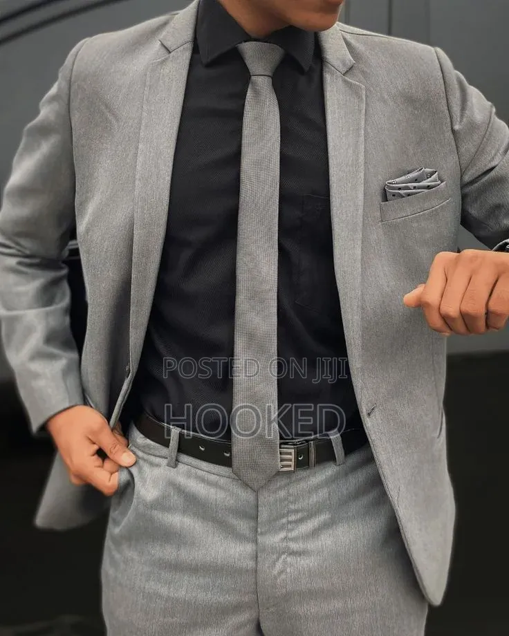 Gray Plain Neck-Tie in Silk