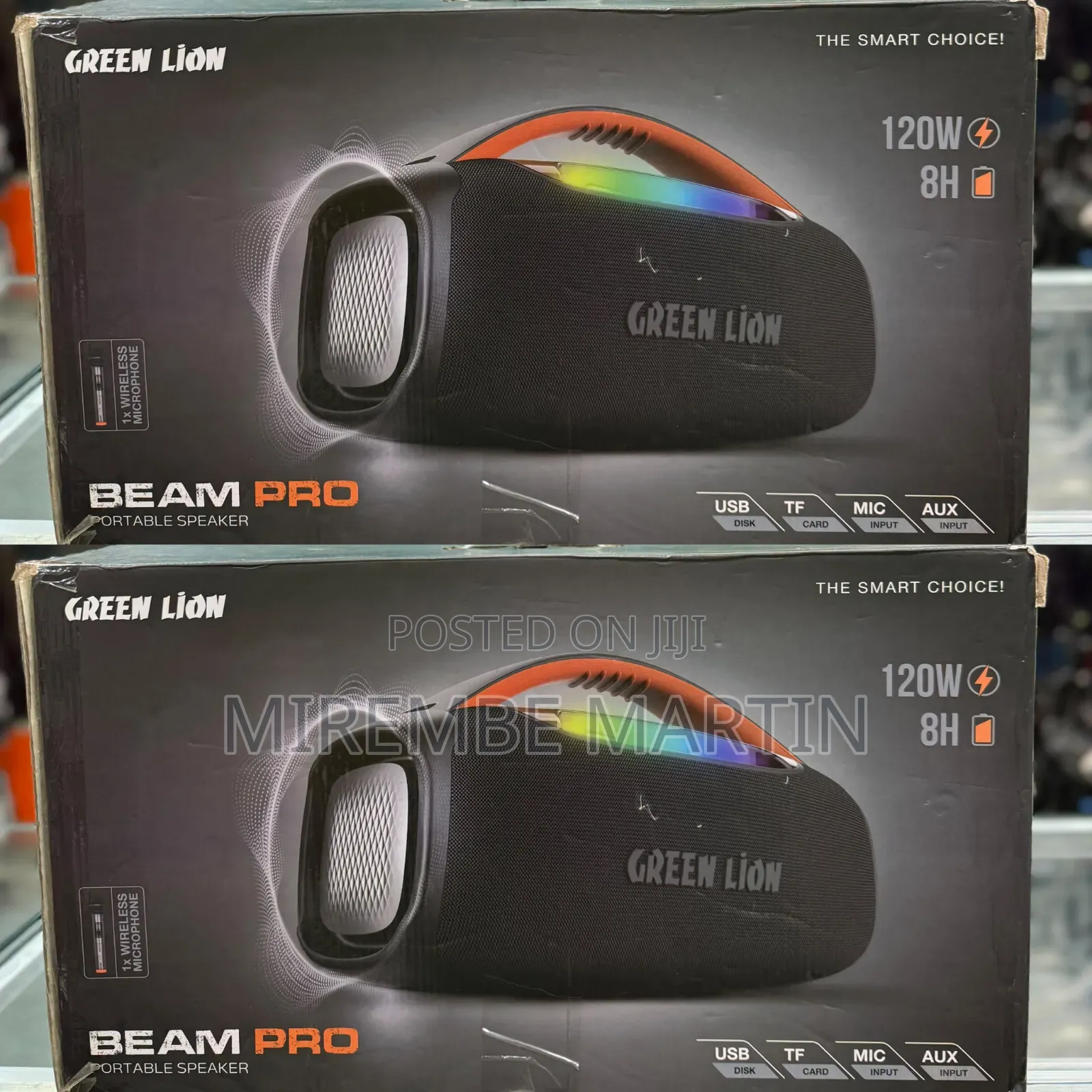 Green Lion Beam Pro Portable Speaker With Microphone 120W