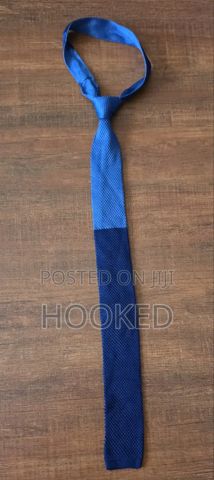 Blue Shades in a Crochet Tie.