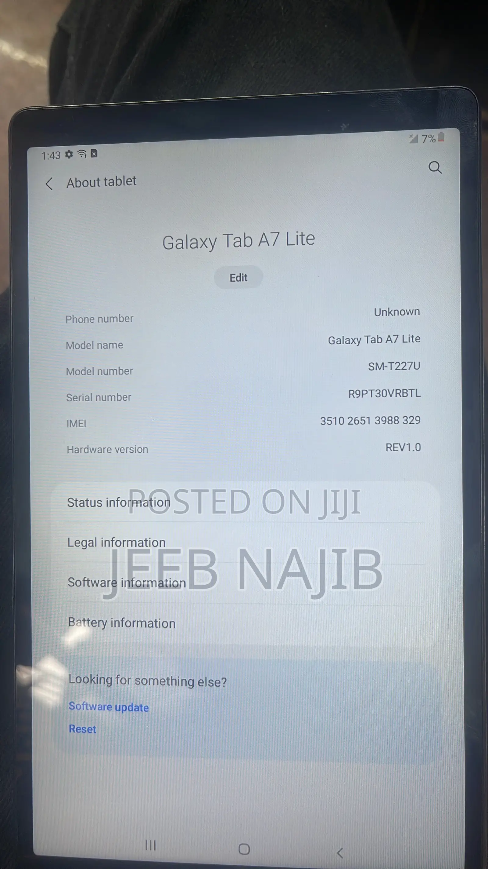 New Samsung Galaxy Tab A7 Lite 32 GB Gray