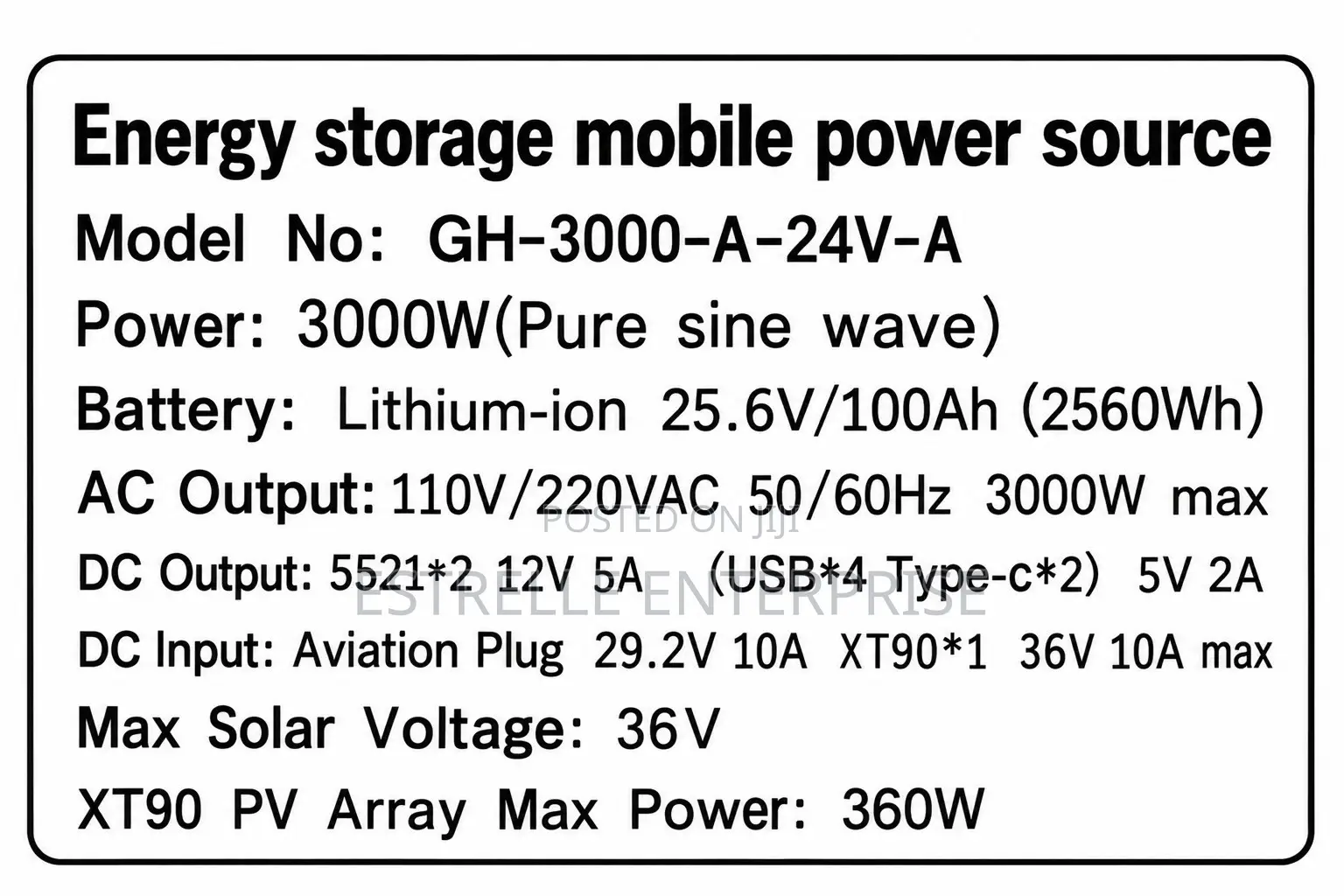 3000W Portable Power Station 2560Wh Lithium Battery Solar Generator