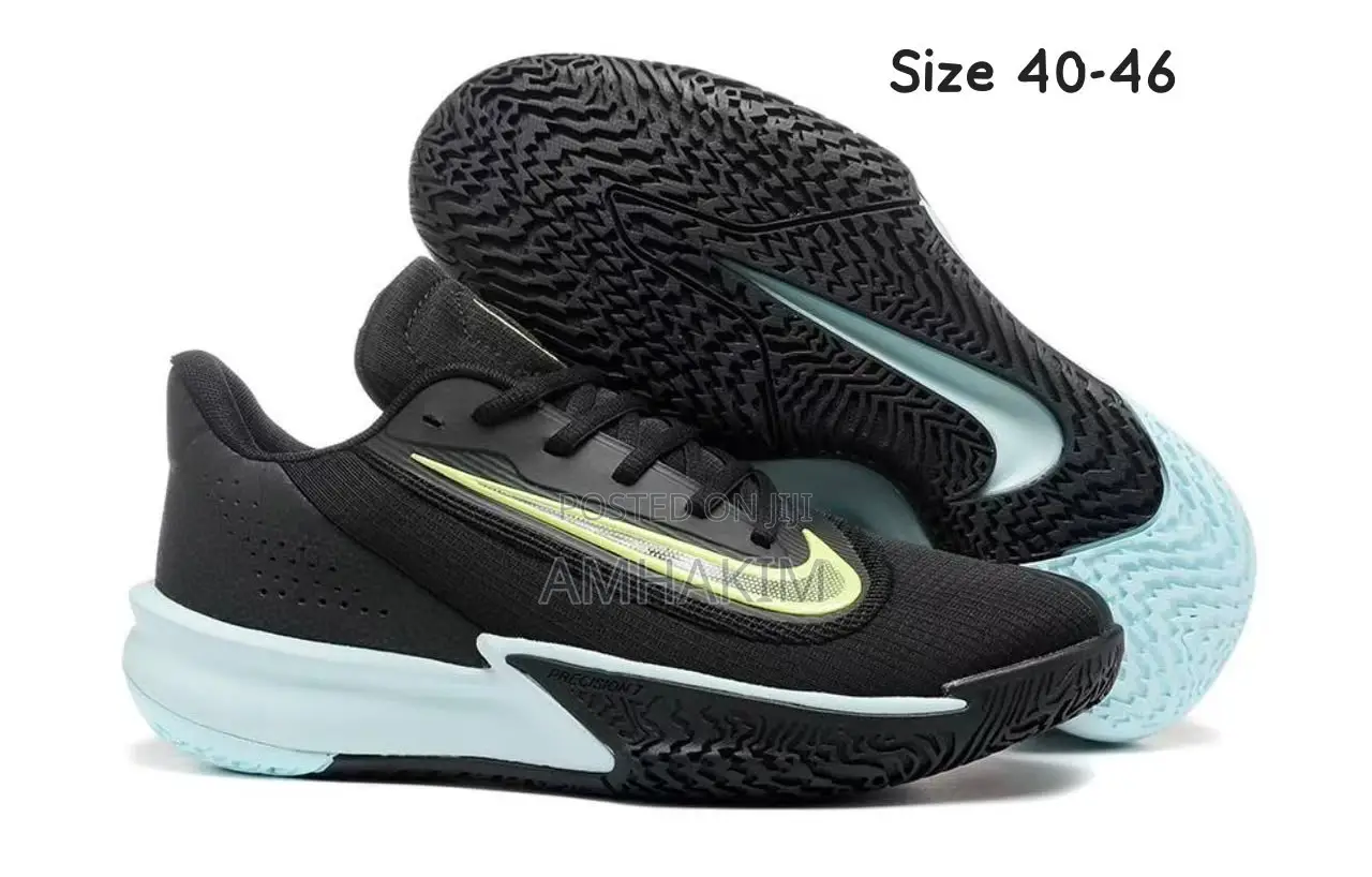 New Nike Precision 7 Black and Mint-Blue Basket Ball Shoes in Stock