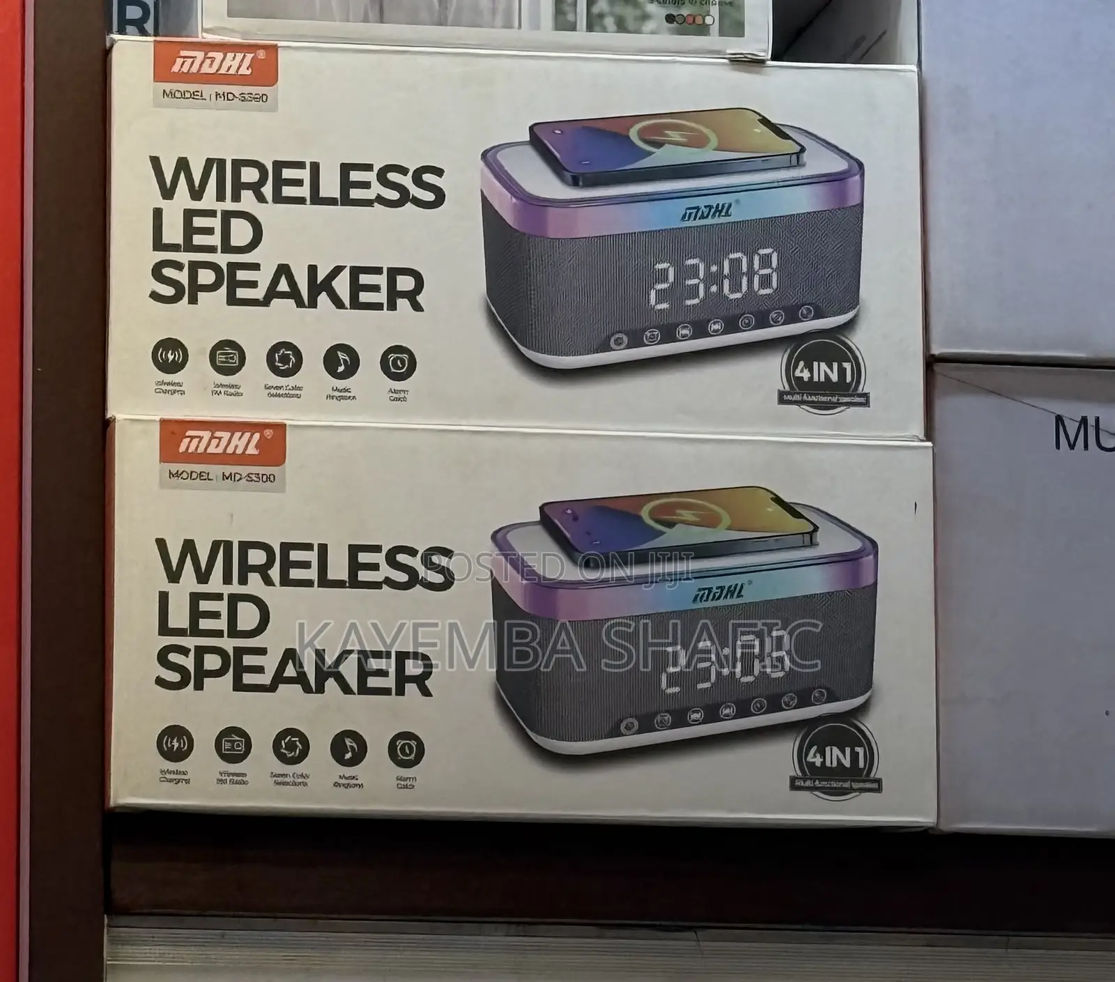• MDHL Wireless LED Speaker & 15W Fast Charger Desktop Multi Station