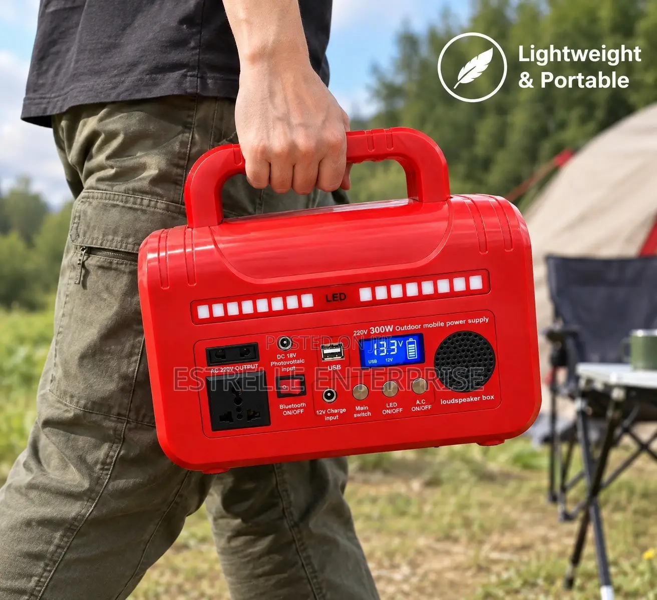 300W Portable Power Station 12.8V LifePO4 Battery
