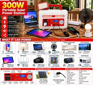 300W Portable Power Station 12.8V LifePO4 Battery