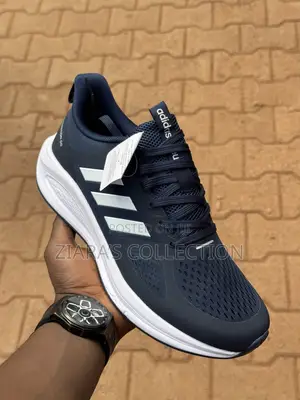Navy Blue and White Adidas Lightmotion Running Shoes