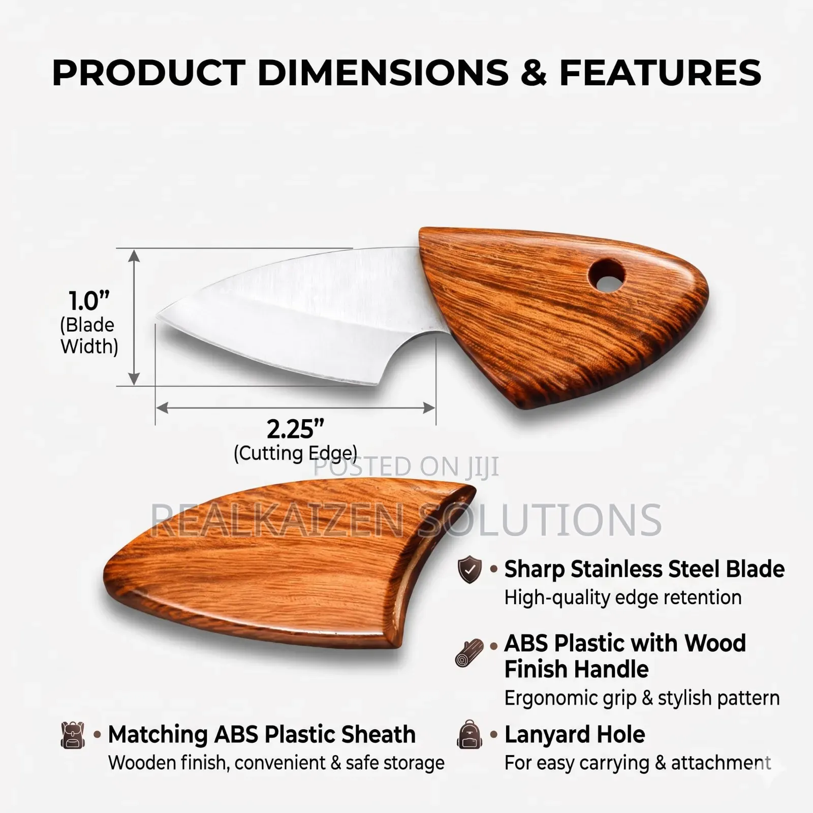 Machado Leaf Shape Mini Stainless Steel Pocket Knife With Sheath
