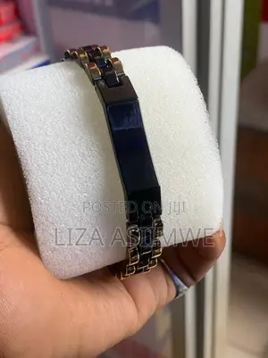 Two-Tone Black and Gold-Colored Stainless Steel Watch-Link Bracelet