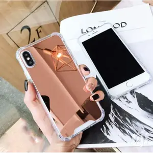 Luxury Mirror iPhone X XS Flexible Case Cover Rose Gold