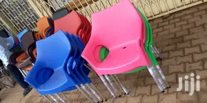 Pink Chair With Metallic Stands