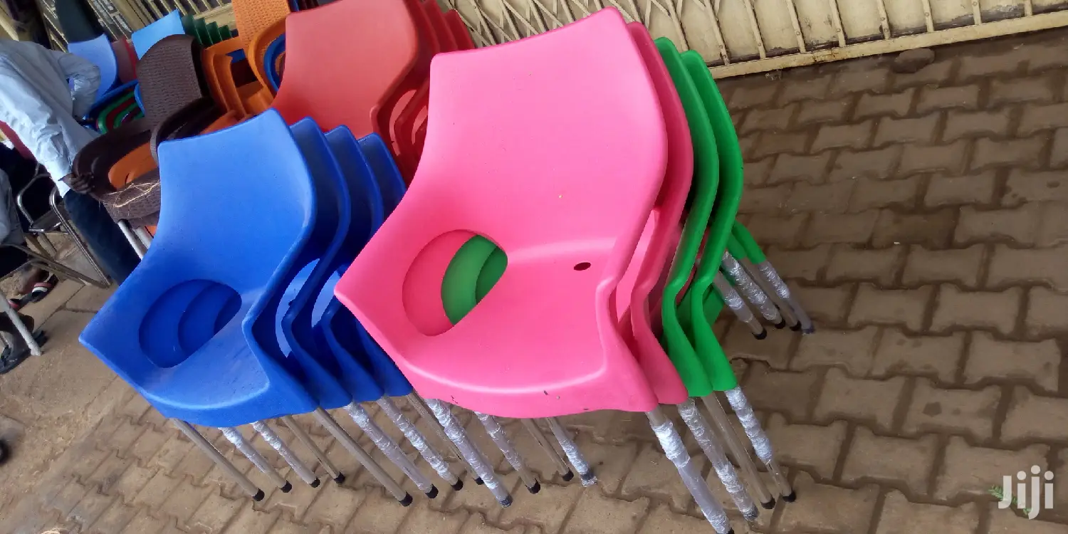 Pink Chair With Metallic Stands