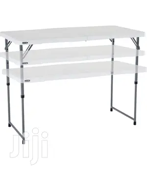 USA LIFETIME 4ft Adjustable Fold-in-half Folding Table 1.21M