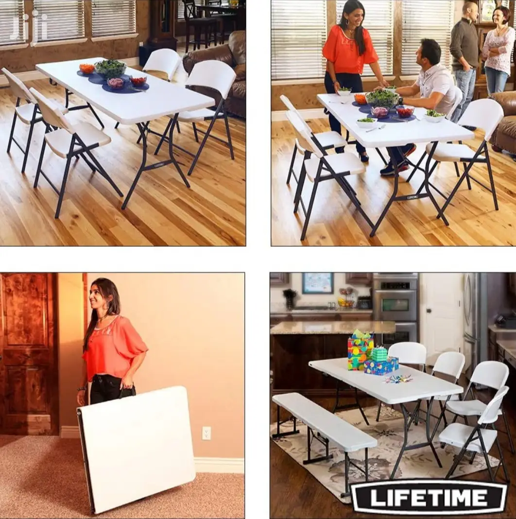 USA LIFETIME 6ft Fold In Half Folding Long Table