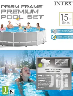 Intex Prism Frame Set Above Ground Swimming Pool 15ft X 48"