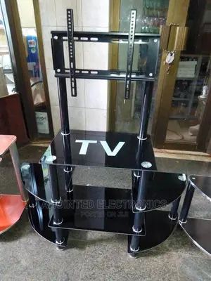 Tv Stand Glass Black