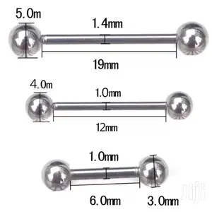1pc Stainless Steel Tongue Barbells, Nipple Ring & Lip Stud