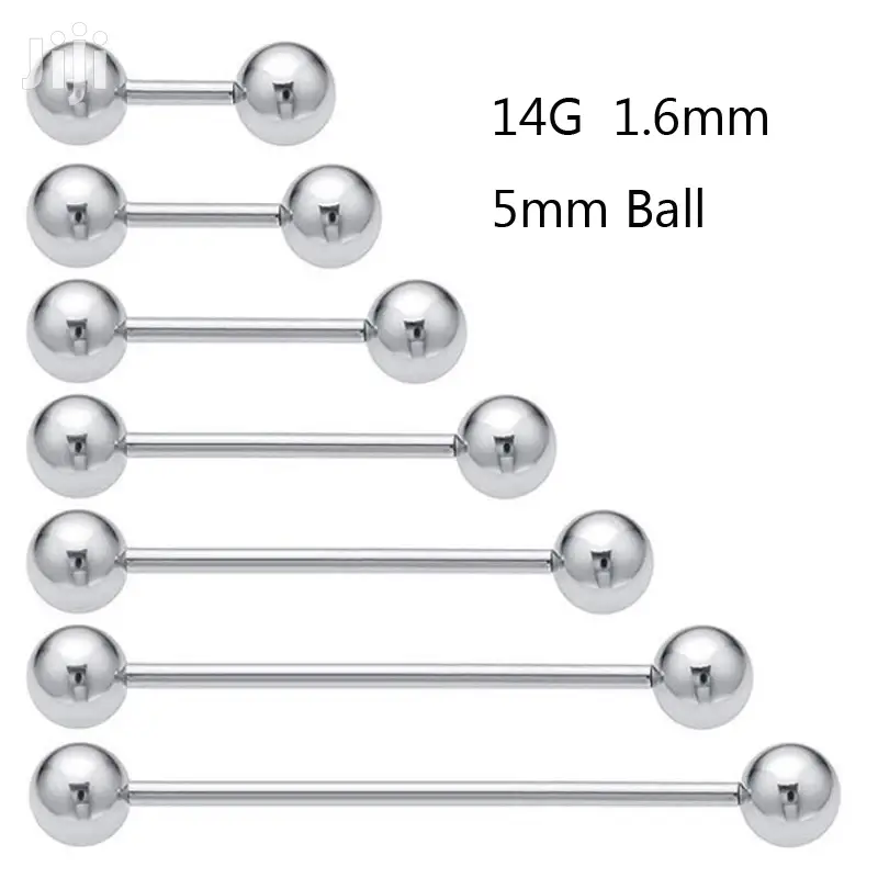 1pc Stainless Steel Tongue Barbells, Nipple Ring & Lip Stud